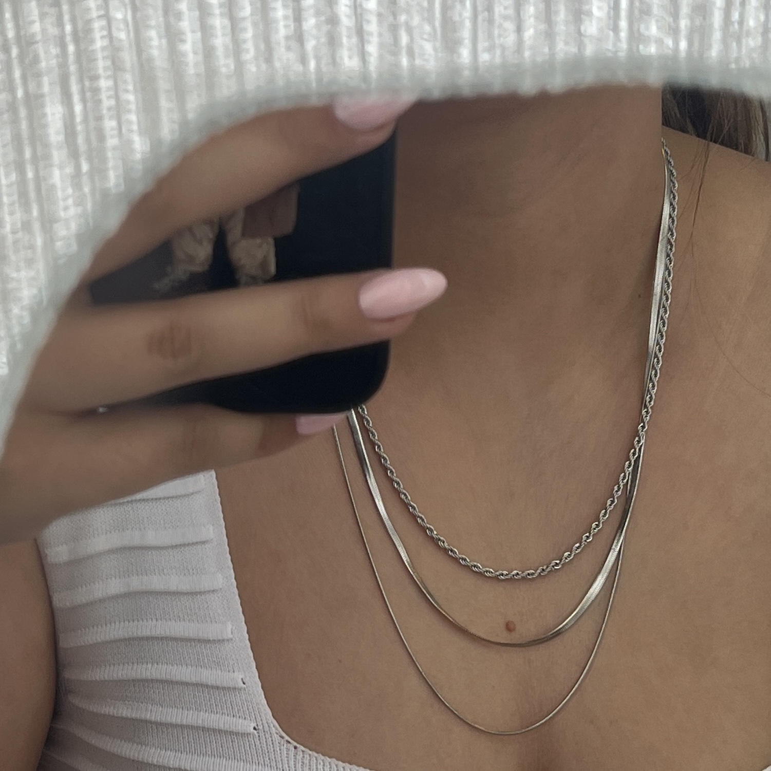 گردنبند چندرج آبکاری نقره